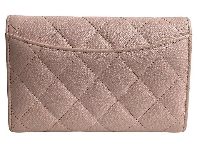 Portafoglio in pelle caviar matelassé Chanel Rosa - vista 7