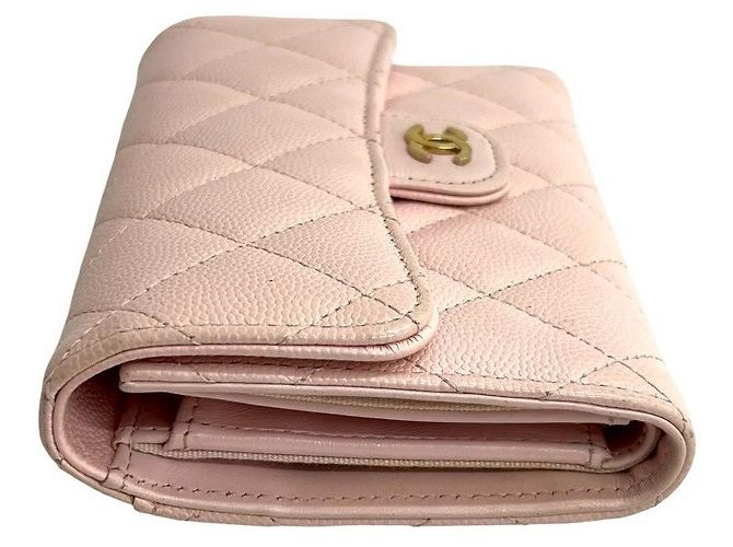Portafoglio in pelle caviar matelassé Chanel Rosa - vista 9