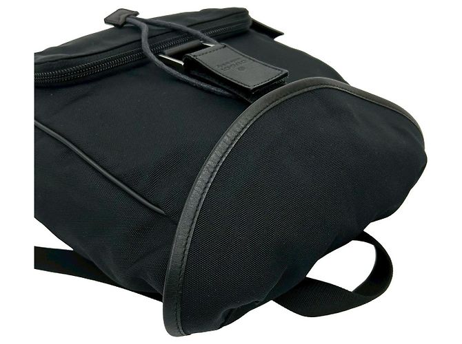 Mini zaino in nylon e pelle di vitello Gucci Nero - vista 5