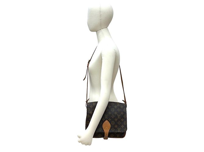 Borsa a Spalla Cartouchiere Monogram Louis Vuitton Marrone - vista 3
