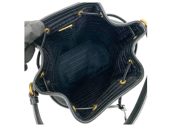 Borsa 2 in 1 in tela e pelle con logo Prada Nero - vista 10