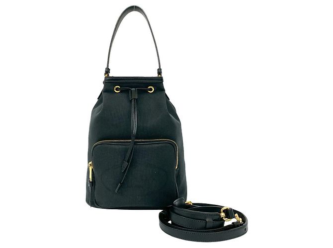 Borsa 2 in 1 in tela e pelle con logo Prada Nero - vista 2