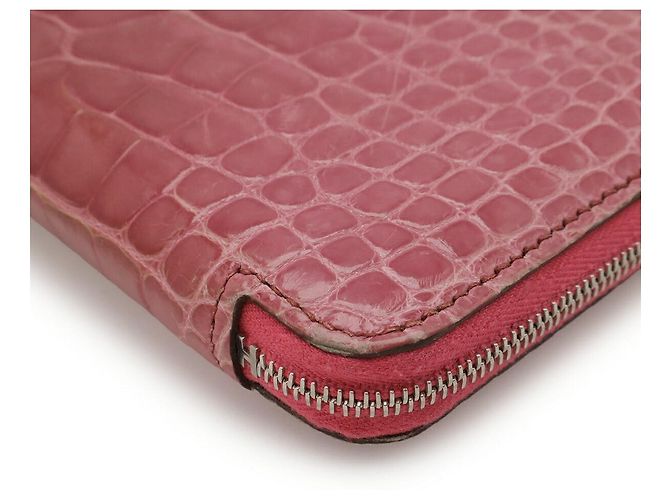 Hermès Portafoglio lungo Azap in coccodrillo Hermes Rosa - vista 3