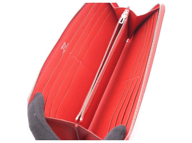 Portafoglio rotondo lungo Azap in pelle Hermès Rosso - vista 4