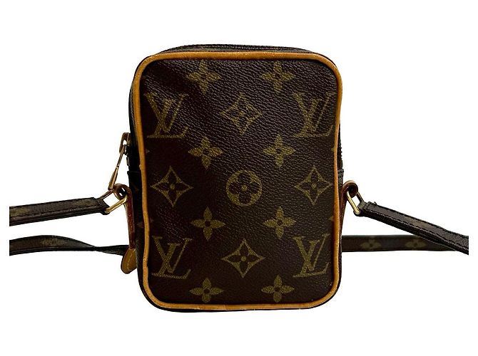 Borsa a spalla Mini Danube in pelle Monogram Louis Vuitton Metallico Bronzo - vista 4