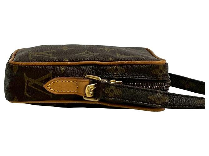 Borsa a spalla Mini Danube in pelle Monogram Louis Vuitton Metallico Bronzo - vista 7