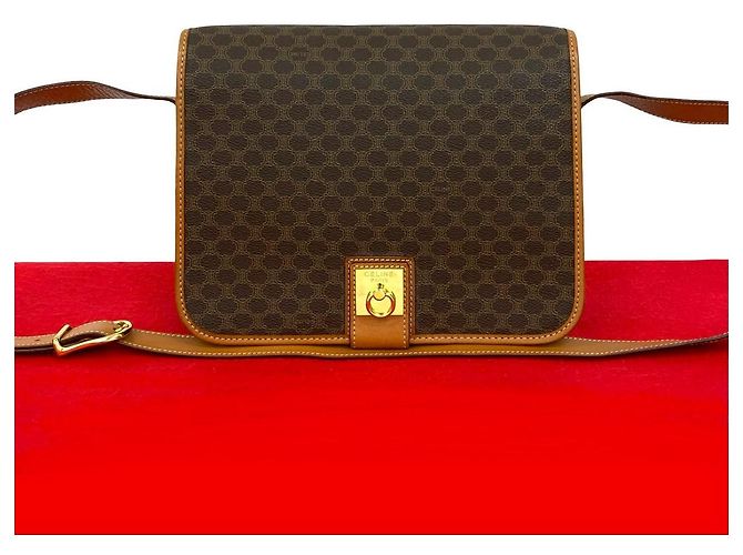 Céline Borsa a spalla in pelle CELINE Macadam Blazon Trionphe Marrone - vista 2