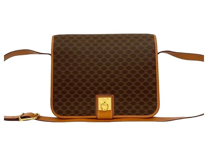 Céline Borsa a spalla in pelle CELINE Macadam Blazon Trionphe Marrone - vista 4