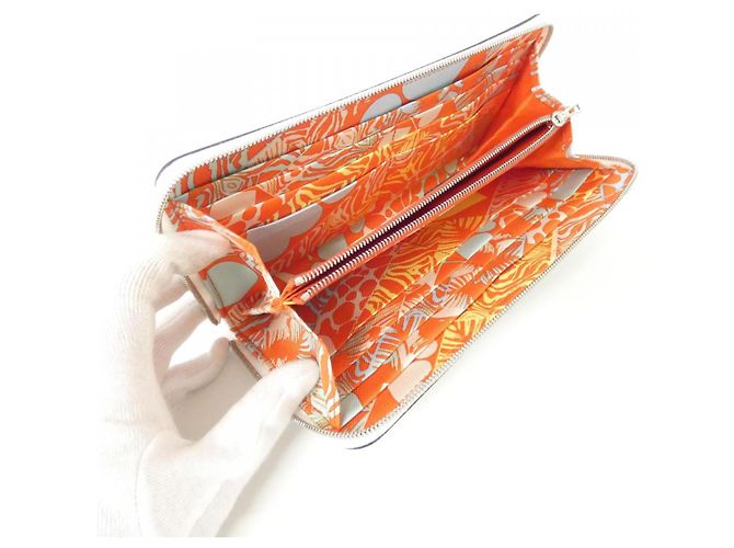 Silk In Portafoglio lungo Hermès WILD in seta classica Evercolor Bianco - vista 5
