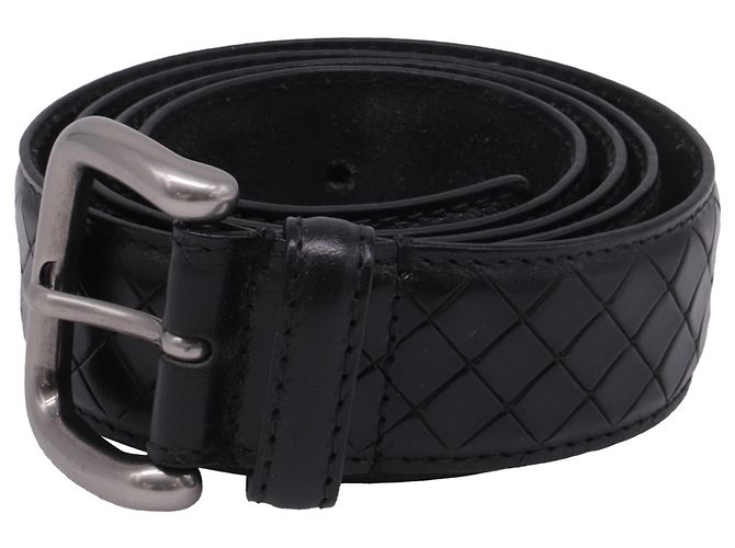 Cinturón Intrecciato de cuero negro de Bottega Veneta - vista 2
