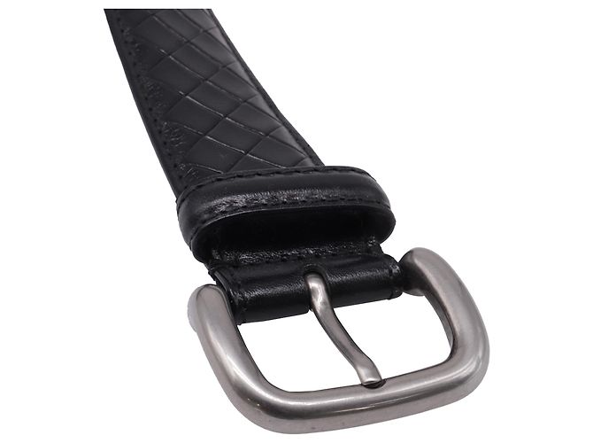 Cinturón Intrecciato de cuero negro de Bottega Veneta - vista 4