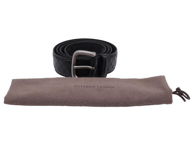 Cinturón Intrecciato de cuero negro de Bottega Veneta - vista 5