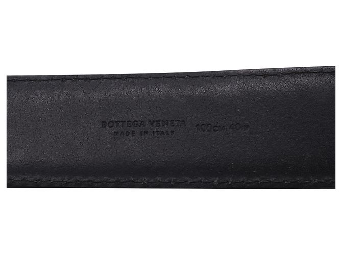 Cinturón Intrecciato de cuero negro de Bottega Veneta - vista 6
