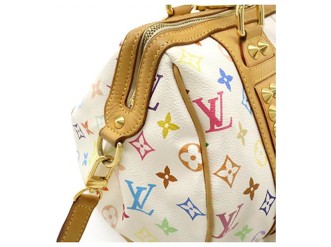 Borsa Boston Courtney MM Monogram Louis Vuitton Bianco - vista 4