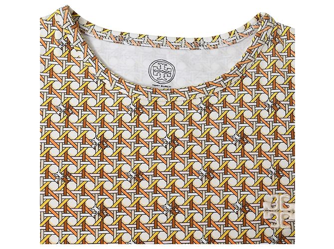 Tory Burch Mini T-Shirt Kleid aus mehrfarbigem Baumwollgewebe Mehrfarben - Ansicht 5