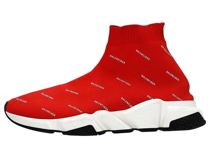 Baskets Speed Balenciaga en polyester rouge - vue 2