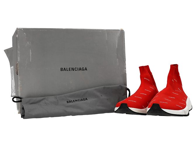 Baskets Speed Balenciaga en polyester rouge - vue 9