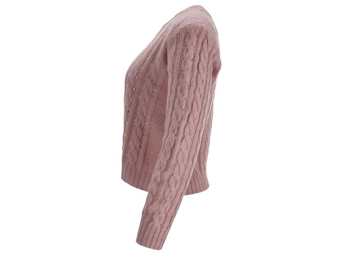 Autre Marque Verzierte Kabelstrickpullover aus rosa Polyamid von Philosophy di Lorenzo Serafini Braun Pink - Ansicht 2