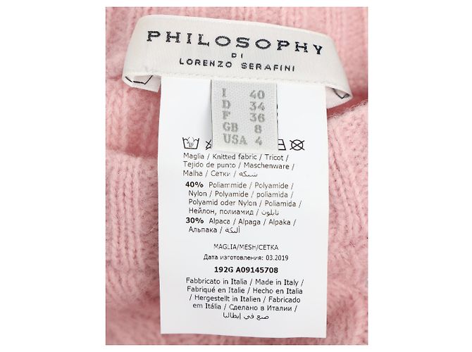Autre Marque Verzierte Kabelstrickpullover aus rosa Polyamid von Philosophy di Lorenzo Serafini Braun Pink - Ansicht 4