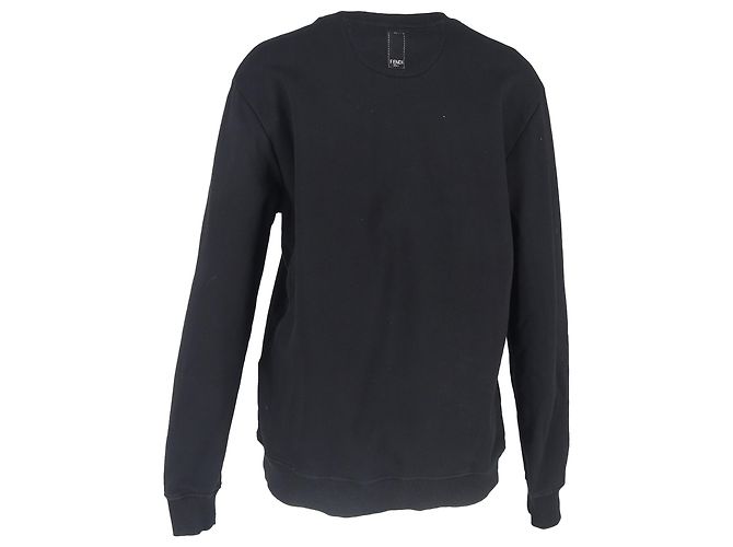 Fendi Rundhals-Sweatshirt aus schwarzer Baumwolle - Ansicht 3