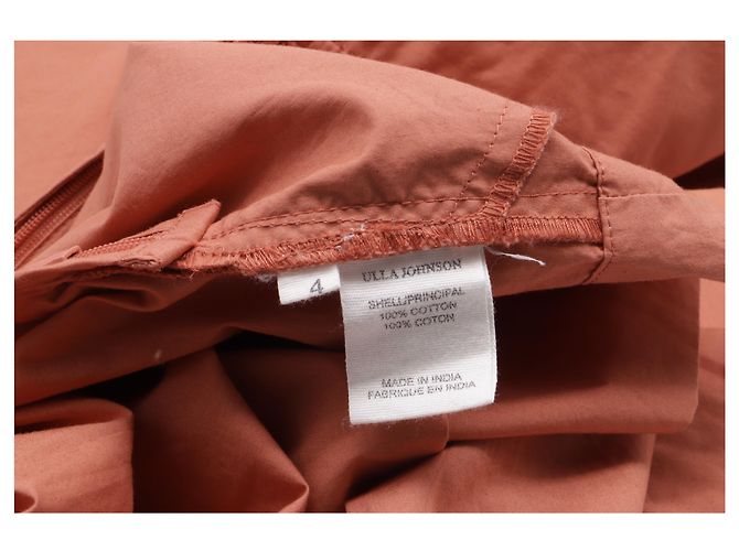 Jodi Gürtel-Popeline-Shorts von Ulla Johnson aus orangefarbenem Baumwollstoff - Ansicht 10