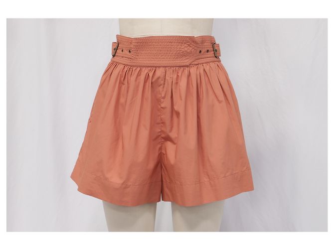 Jodi Gürtel-Popeline-Shorts von Ulla Johnson aus orangefarbenem Baumwollstoff - Ansicht 2