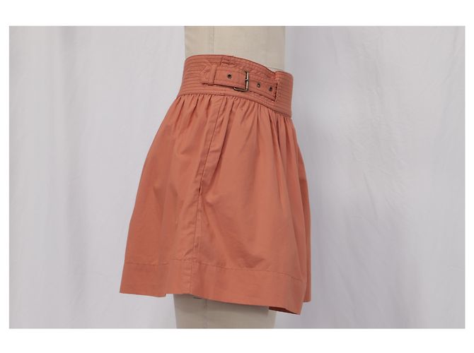 Jodi Gürtel-Popeline-Shorts von Ulla Johnson aus orangefarbenem Baumwollstoff - Ansicht 4