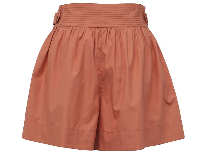 Jodi Gürtel-Popeline-Shorts von Ulla Johnson aus orangefarbenem Baumwollstoff - Ansicht 5