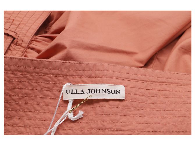 Jodi Gürtel-Popeline-Shorts von Ulla Johnson aus orangefarbenem Baumwollstoff - Ansicht 8