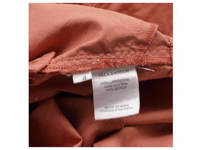 Jodi Gürtel-Popeline-Shorts von Ulla Johnson aus orangefarbenem Baumwollstoff - Ansicht 9