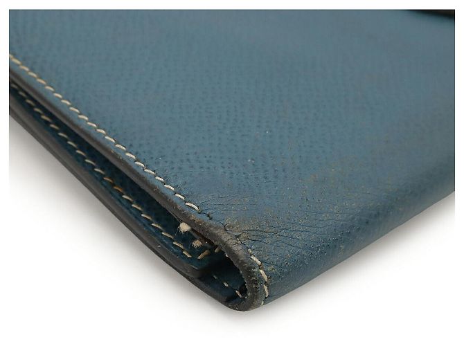 Portafoglio Lungo Hermès Béarn 2PLIS Vau Epsom Blu - vista 3