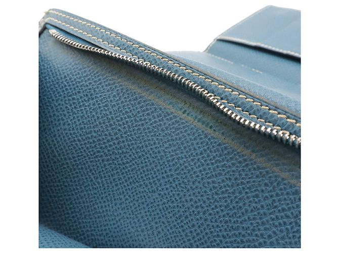 Portafoglio Lungo Hermès Béarn 2PLIS Vau Epsom Blu - vista 8