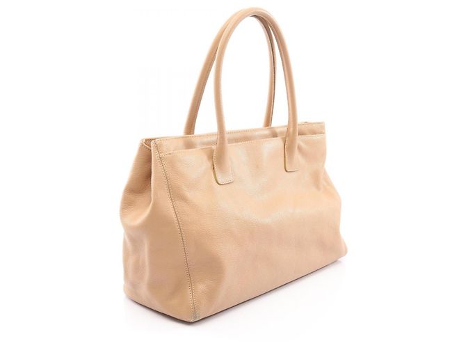 Executive Bolsa Executiva de Couro Chanel Marrom Bege - vista 7