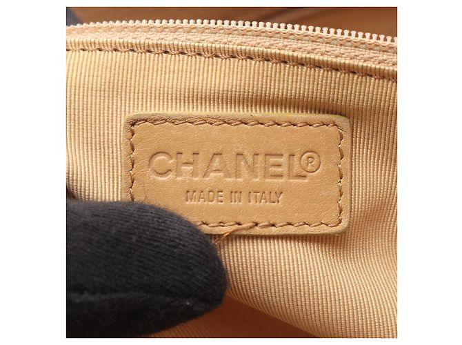 Executive Bolsa Executiva de Couro Chanel Marrom Bege - vista 8