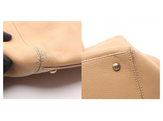 Executive Bolsa Executiva de Couro Chanel Marrom Bege - vista 9