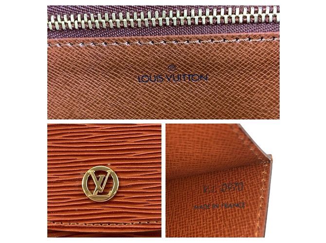 Clutch Louis Vuitton Epi Montaigne 27 Marrone - vista 3
