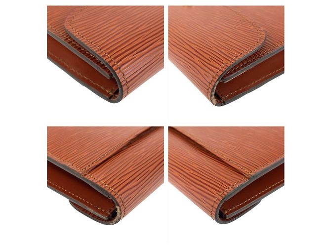Clutch Louis Vuitton Epi Montaigne 27 Marrone - vista 5