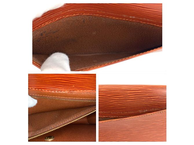Clutch Louis Vuitton Epi Montaigne 27 Marrone - vista 6
