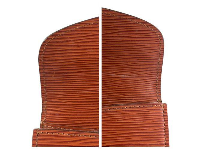 Clutch Louis Vuitton Epi Montaigne 27 Marrone - vista 7