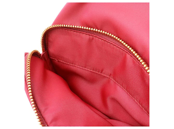 Borsa a secchiello in nylon e pelle Prada 2WAY Rosa - vista 8