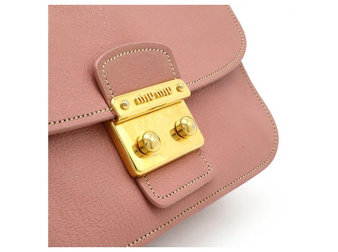 Borsa a spalla in pelle Miu Miu rosa - vista 9