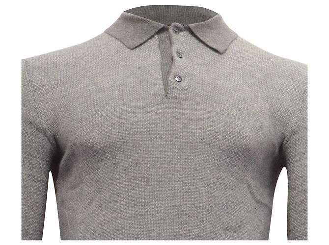 Ralph Lauren Purple Label Polo-Shirt aus grauer Kaschmir - Ansicht 2