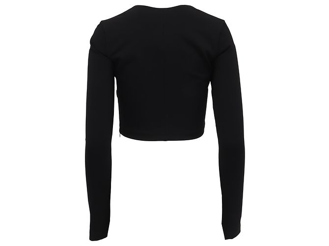 Crop top a maniche lunghe Givenchy in viscosa nera Nero - vista 4