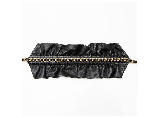 Mini-Geldbörse mit Kette aus Lammleder Chanel Romance Schwarz - Ansicht 10