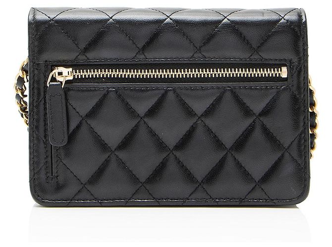 Mini-Geldbörse mit Kette aus Lammleder Chanel Romance Schwarz - Ansicht 3