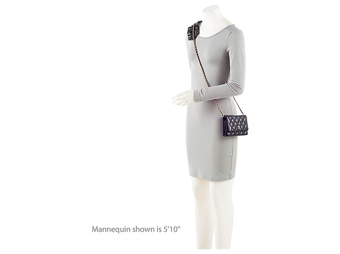Mini-Geldbörse mit Kette aus Lammleder Chanel Romance Schwarz - Ansicht 5