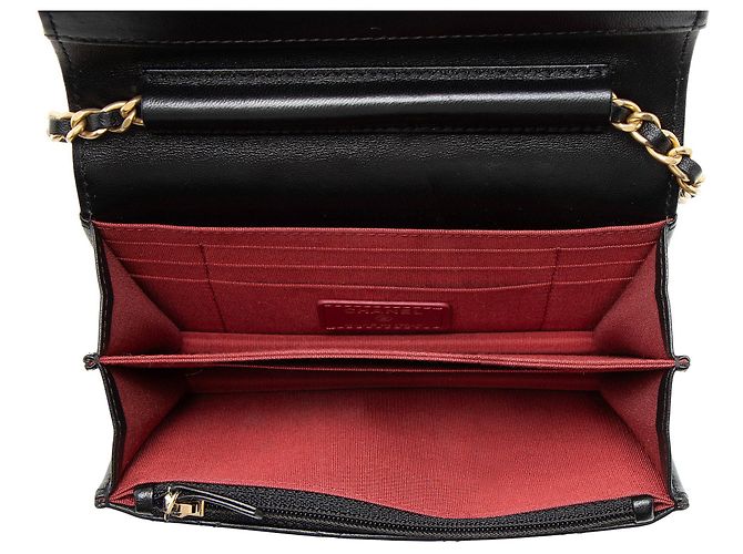 Mini-Geldbörse mit Kette aus Lammleder Chanel Romance Schwarz - Ansicht 7