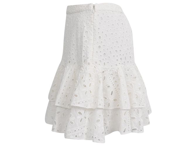 Autre Marque Falda Mini Eyelet Noa en Algodón Blanco de Charo Ruiz Crudo - vista 2