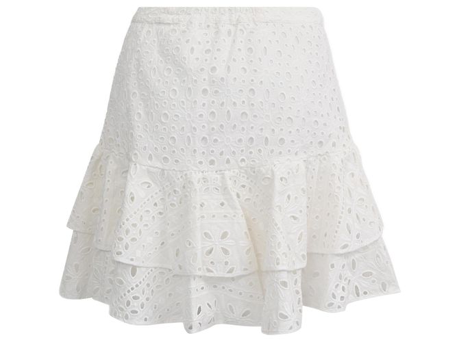 Autre Marque Falda Mini Eyelet Noa en Algodón Blanco de Charo Ruiz Crudo - vista 3
