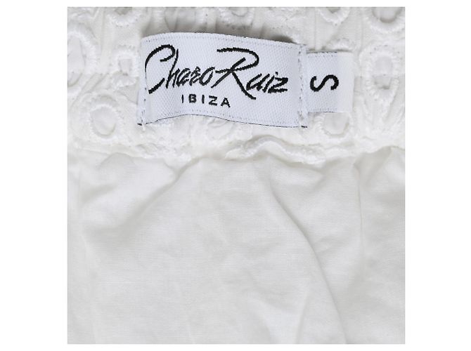 Autre Marque Falda Mini Eyelet Noa en Algodón Blanco de Charo Ruiz Crudo - vista 4